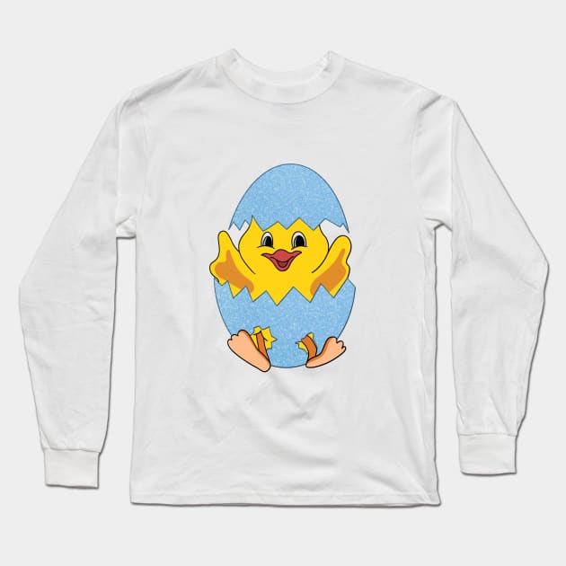 Baby chick Easter, Easter egg, kids Easter, cute chick, face mask for kids, my first Easter Long Sleeve T-Shirt by PrimeStore